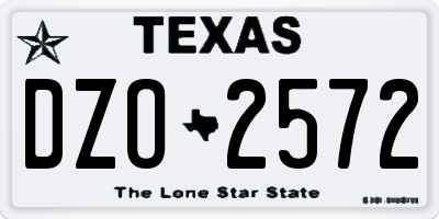 TX license plate DZO2572