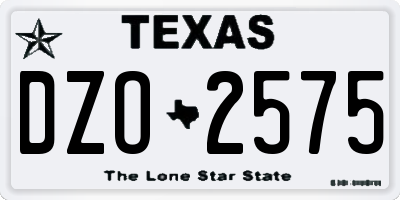 TX license plate DZO2575