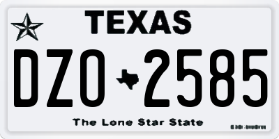 TX license plate DZO2585