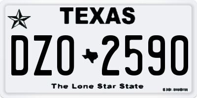 TX license plate DZO2590