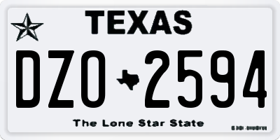 TX license plate DZO2594