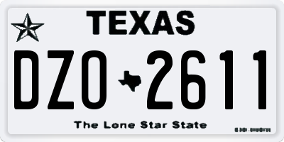TX license plate DZO2611