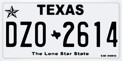 TX license plate DZO2614