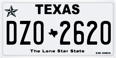 TX license plate DZO2620
