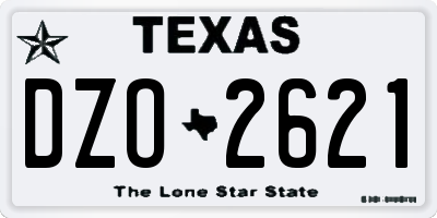 TX license plate DZO2621
