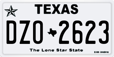TX license plate DZO2623