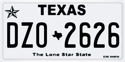 TX license plate DZO2626