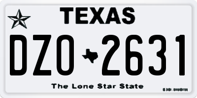 TX license plate DZO2631