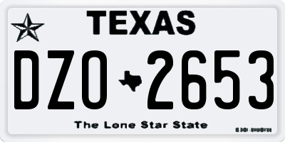 TX license plate DZO2653