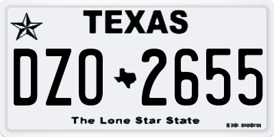 TX license plate DZO2655