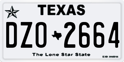 TX license plate DZO2664