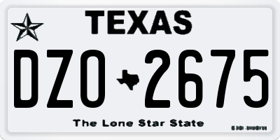 TX license plate DZO2675
