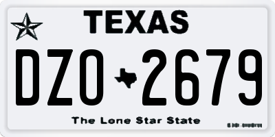 TX license plate DZO2679