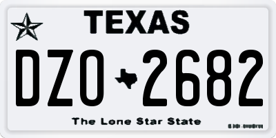 TX license plate DZO2682