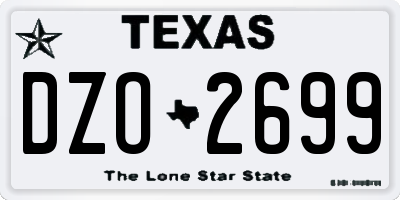 TX license plate DZO2699