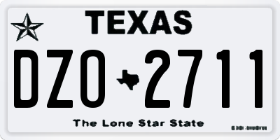 TX license plate DZO2711