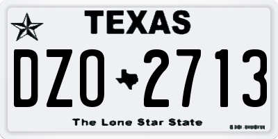 TX license plate DZO2713
