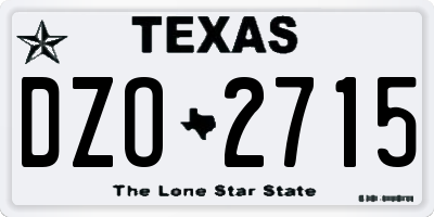 TX license plate DZO2715