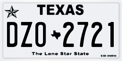 TX license plate DZO2721