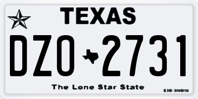 TX license plate DZO2731