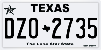 TX license plate DZO2735