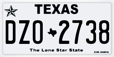 TX license plate DZO2738