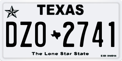 TX license plate DZO2741