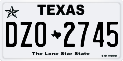 TX license plate DZO2745