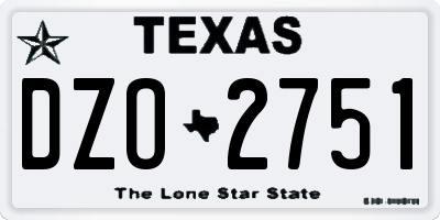 TX license plate DZO2751