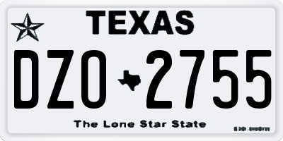 TX license plate DZO2755