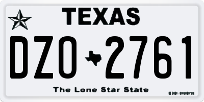 TX license plate DZO2761