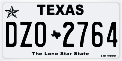 TX license plate DZO2764
