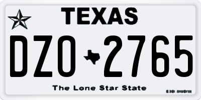 TX license plate DZO2765