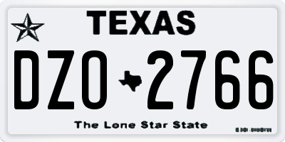 TX license plate DZO2766