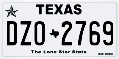 TX license plate DZO2769