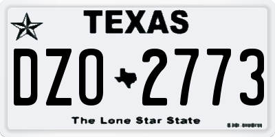 TX license plate DZO2773