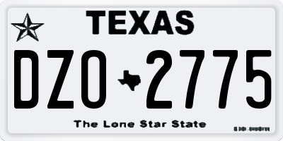 TX license plate DZO2775
