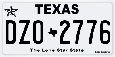 TX license plate DZO2776
