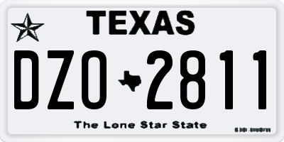 TX license plate DZO2811