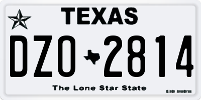 TX license plate DZO2814