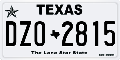 TX license plate DZO2815
