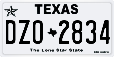 TX license plate DZO2834
