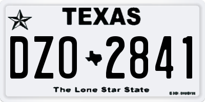 TX license plate DZO2841