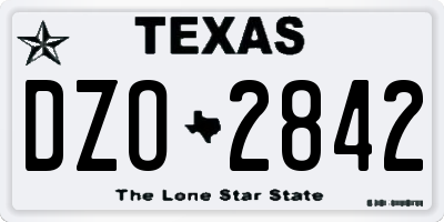TX license plate DZO2842