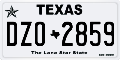 TX license plate DZO2859