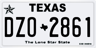 TX license plate DZO2861