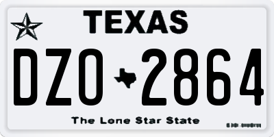 TX license plate DZO2864