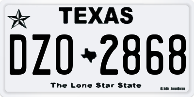 TX license plate DZO2868