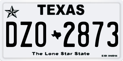 TX license plate DZO2873