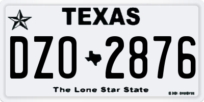 TX license plate DZO2876